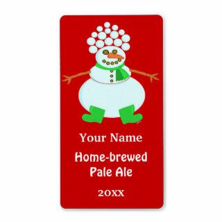 Funny Snowman Christmas Create Your Own Beer Custom Shipping Labels