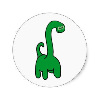 Cute Green Dinosaur with Big Eyes Stickers