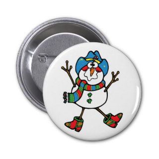 funny cowboy snowman pin