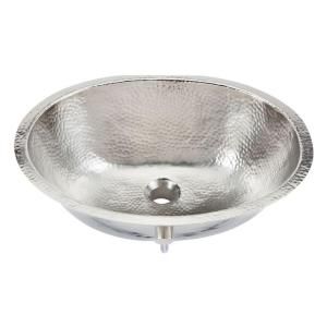 ECOSINKS Oval Hand Crafted Bathroom Sink in Hammered Nickel BOU 0712HN