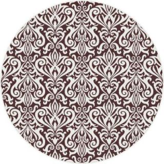 Tayse Rugs Metro Brown 5 ft. 3 in. x 5 ft. 3 in. Round Contemporary Area Rug 1098  Brown  6 Round