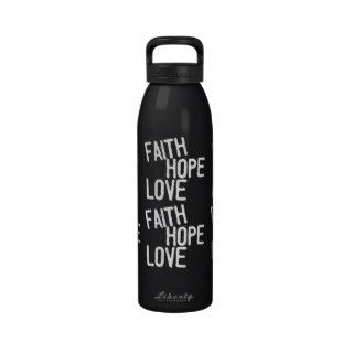 Inspirational Blessings "FAITH HOPE LOVE"  Bottle Water Bottle