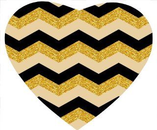 Gold Glitter chevron pattern mousepad, heart shaped mousepad designed by the micase  Mouse Pads 