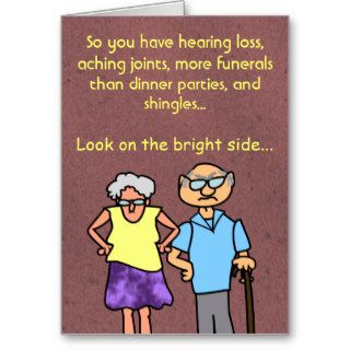 Funny Cartoon Seniors Discount Old Age Birthday Greeting Card