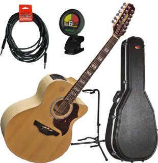 Takamine EG523SC 12 12 String Acoustic Electric Guitar w/ Hard Case, Guitar Stand, Tuner, and Cable Musical Instruments