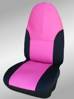 Neoprene Seat Covers   2 Front Universal Buckets   Black w/ Pink Insert   Made In The USA Automotive