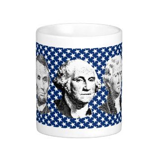 U.S. Presidents with Stars Background Coffee Mugs
