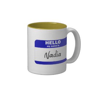 Hello My Name Is Nadia (Blue) Coffee Mug