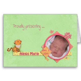 Baby Girl Announcement Greeting Cards