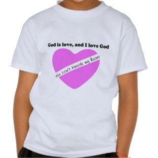 God is love, and I love God pink heart design T shirts