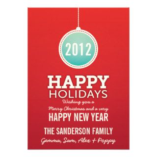 Happy Holidays and a Happy New Year Bauble Card