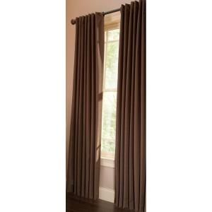 Home Decorators Collection Chocolate Tonal Damask Back Tab Curtain, 84 in. Length 1623985