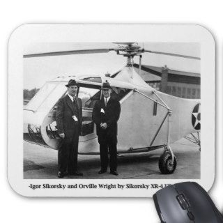 Sikorski and Orville Wright Helicopter Mouse Pads