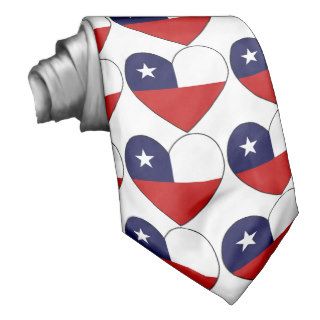 Heart shaped Chile Flag Valentine Tie