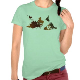 DOWN UNDER UPSIDE DOWN Funny WORLD MAP T Shirt