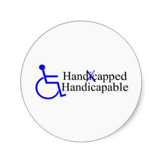 Handicapped Handicapable 2 Round Stickers