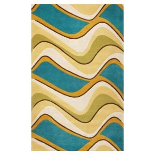 Kas Rugs Soothing Waves Lime 8 ft. x 10 ft. 6 in. Area Rug ETE10988X106
