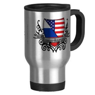 Russian American Shield Flag Mugs