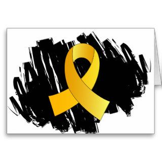 Childhood Cancer Gold Ribbon With Scribble Card