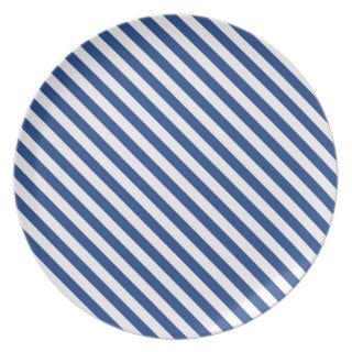 Navy Blue and White Stripes Party Plates