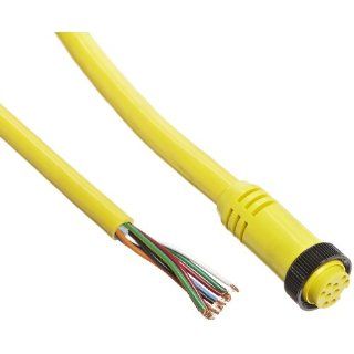 Brad 309000A01F120 Mini Change Female Cordset, PVC Cable Jacket, 9 Conductor, 9 x 16AWG Wire Size, 12ft Cable Length Ethernet Cable Assemblies