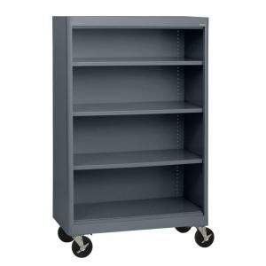 Sandusky Radius Edge Charcoal 4 Shelf Steel Mobile Bookcase BM3R361852 02