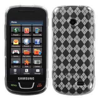 Fits Samsung T528G Exhibit 4G Soft Skin Case Transparent Clear Argyle Pane Candy Skin Net 10 Cell Phones & Accessories