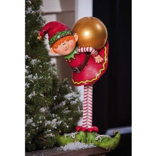 Christmas Elves Jolly Elf with Ornament Statue   Incense Holders