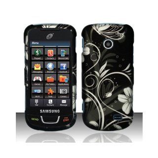 Black White Flower Hard Cover Case for Samsung T528 SGH T528G Cell Phones & Accessories