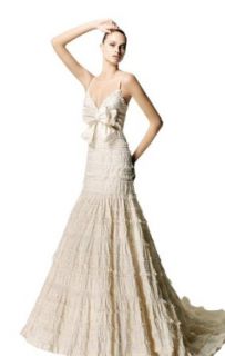 Fashion Biggoldapple Mermaid/Trumpet V Neck Court Train Wedding Dress With Lace Ivory