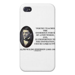 Poetry Teaches Enormous Force Of Few Words Quote iPhone 4/4S Cover