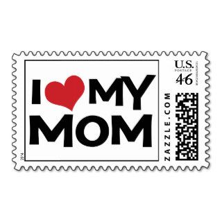 I Love My Mom Mother's Day Custom Postage Stamps