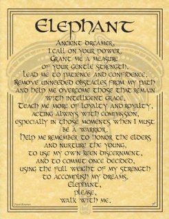 Elephant Prayer Parchment Poster  Prints  