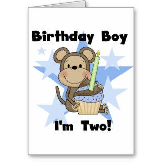 Monkey Boy 2nd Birthday Tshirts and Gifts Card