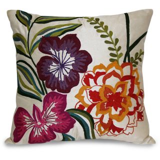 Misha 17x17 Embroidered Floral Throw Pillow Thro Throw Pillows
