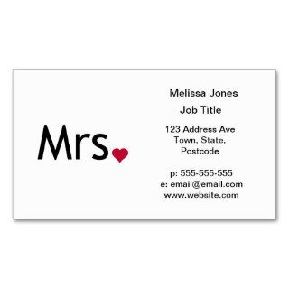 Mrs    half of Mr and Mrs set Business Cards