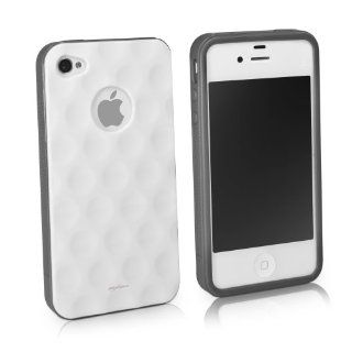 BoxWave iPhone 4 Fairway Case   TPU Skin Case (More Durable and Tear Resistant Than Silicone) with Golf Inspired Texture for Stylish Look and Extra Grip   iPhone 4 Cases and Covers (Winter White with Grey Trim) Cell Phones & Accessories