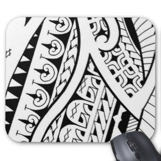 modern contemporary tattoo design Polynesia tribe Mouse Pad