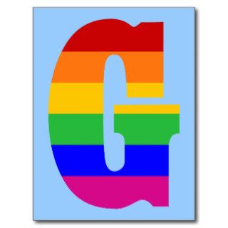 Rainbow Letter G Post Cards