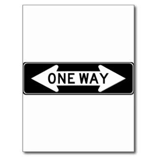 One Way Arrow (Both) Highway Sign Postcards