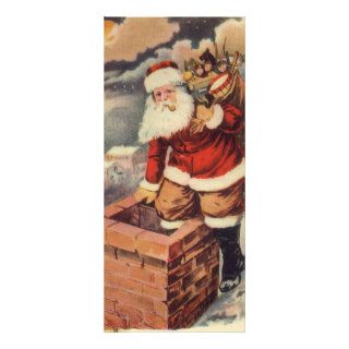 Vintage Christmas, Victorian Santa Claus Chimney Custom Rack Cards
