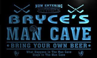 qe531 b Bryce's Man Cave Hockey Bar Beer Neon Sign  