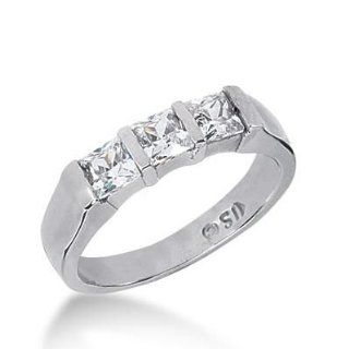 Diamond Wedding Ring 3 Princess Cut 0.30 ct Total 0.90 ctw. 531 WR2112 Wedding Bands Jewelry