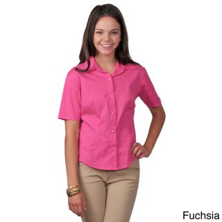 Journee Collection Journee Collection Womens 1/2 sleeve Solid color Fitted Blouse Pink Size M (8  10)
