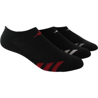adidas 3PK K Striped No Show Socks   Size Youth Medium, Black/red/white/grey