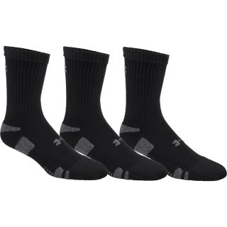 UNDER ARMOUR HeatGear Trainer Crew Socks   3 Pack   Size Medium, Black