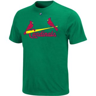 Majestic Mens St. Louis Cardinals Official Wordmark Kelly Green Tee   Size