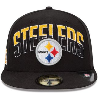 NEW ERA Mens Pittsburgh Steelers Draft 59FIFTY Fitted Cap   Size 7.375, Black