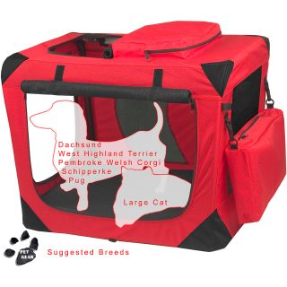Pet Gear Generation II Deluxe Portable Soft Crate, 26, Red Poppy (PG5526RP)