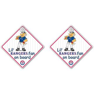 Team ProMark Texas Rangers Lil Fan on Board Sign 2 Pack with Suction Cup